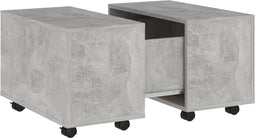 vidaXL - Salontafel - 60x60x38 - cm - bewerkt - hout - betongrijs