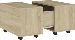vidaXL - Salontafel - 60x60x38 - cm - bewerkt - hout - sonoma - eikenkleurig