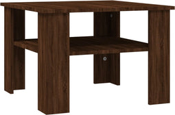vidaXL - Salontafel - 60x60x42 - cm - bewerkt - hout - bruin - eikenkleur