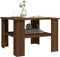 vidaXL - Salontafel - 60x60x42 - cm - bewerkt - hout - bruin - eikenkleur
