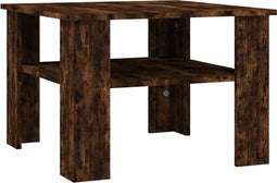 vidaXL - Salontafel - 60x60x42 - cm - bewerkt - hout - gerookt - eikenkleurig