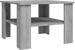 vidaXL - Salontafel - 60x60x42 - cm - bewerkt - hout - grijs - sonoma - eiken