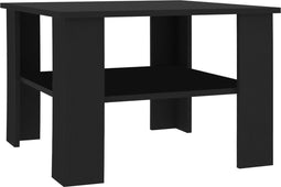 vidaXL - Salontafel - 60x60x42 - cm - bewerkt - hout - zwart