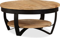 vidaXL - Salontafel - 65x32 - cm - massief - ruw - mangohout