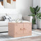 vidaXL - Salontafel - 67x50x44 - cm - staal - roze