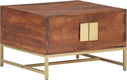 vidaXL - Salontafel - 67x67x45 - cm - massief - mangohout - honingbruin