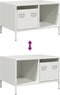 vidaXL - Salontafel - 68,5x50x43,5 - cm - koudgewalst - staal - wit