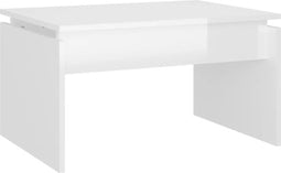 vidaXL - Salontafel - 68x50x38 - cm - bewerkt - hout - hoogglans - wit