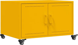 vidaXL - Salontafel - 68x50x43,5 - cm - staal - mosterdgeel