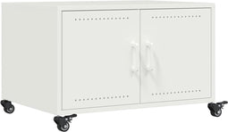 vidaXL - Salontafel - 68x50x43,5 - cm - staal - wit