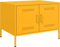 vidaXL - Salontafel - 68x50x50,5 - cm - staal - mosterdgeel