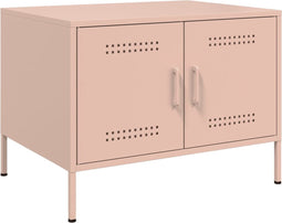 vidaXL - Salontafel - 68x50x50,5 - cm - staal - roze