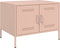 vidaXL - Salontafel - 68x50x50,5 - cm - staal - roze