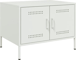 vidaXL - Salontafel - 68x50x50,5 - cm - staal - wit