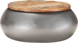 vidaXL - Salontafel - 68x68x30 - cm - massief - gerecycled - hout - grijs
