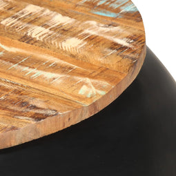 vidaXL - Salontafel - 68x68x30 - cm - massief - gerecycled - hout - zwart