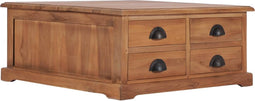 vidaXL - Salontafel - 68x68x30 - cm - massief - teakhout