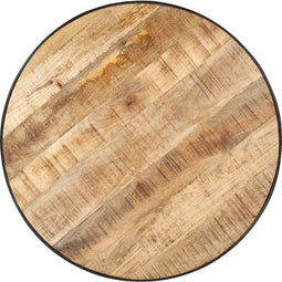 vidaXL - Salontafel - 68x68x36 - cm - massief - ruw - mangohout - zwart
