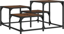 vidaXL - Salontafel - 68x68x40 - cm - bewerkt - hout - bruin - eikenkleur