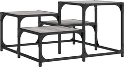 vidaXL - Salontafel - 68x68x40 - cm - bewerkt - hout - grijs - sonoma - eikenkleurig