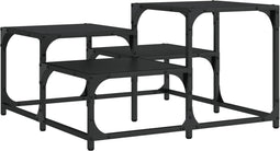 vidaXL - Salontafel - 68x68x40 - cm - bewerkt - hout - zwart