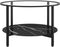 vidaXL - Salontafel - 70 - cm - gehard - glas - zwart - en - zwartmarmer