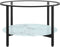 vidaXL - Salontafel - 70 - cm - gehard - glas - zwart - en - witmarmer