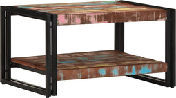 vidaXL - Salontafel - 70x50x38 - cm - massief - gerecycled - hout - meerkleurig
