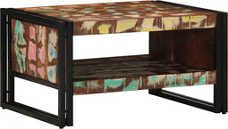 vidaXL - Salontafel - 70x50x38 - cm - massief - gerecycled - hout - meerkleurig