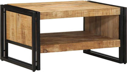 vidaXL - Salontafel - 70x50x38 - cm - massief - ruw - mangohout