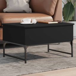 vidaXL - Salontafel - 70x50x40 - cm - bewerkt - hout - en - metaal - zwart