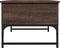 vidaXL - Salontafel - 70x50x40 - cm - bewerkt - hout - en - metaal - bruin - eikenkleur