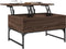 vidaXL - Salontafel - 70x50x40 - cm - bewerkt - hout - en - metaal - bruin - eikenkleur