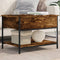 vidaXL - Salontafel - 70x50x50 - cm - bewerkt - hout - en - metaal - gerookt - eiken