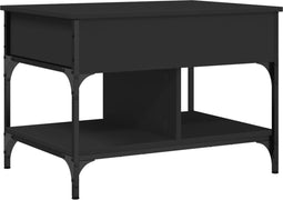 vidaXL - Salontafel - 70x50x50 - cm - bewerkt - hout - en - metaal - zwart