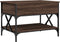 vidaXL - Salontafel - 70x50x50 - cm - bewerkt - hout - en - metaal - bruineikenkleur