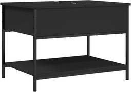 vidaXL - Salontafel - 70x50x50 - cm - bewerkt - hout - en - metaal - zwart