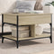 vidaXL - Salontafel - 70x50x50 - cm - bewerkt - hout - en - metaal - sonoma - eikenkleur