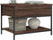 vidaXL - Salontafel - 70x50x50 - cm - bewerkt - hout - en - metaal - bruineikenkleur