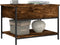 vidaXL - Salontafel - 70x50x50 - cm - bewerkt - hout - en - metaal - gerookt - eiken