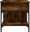 vidaXL - Salontafel - 70x50x50 - cm - bewerkt - hout - en - metaal - gerookt - eiken