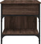 vidaXL - Salontafel - 70x50x50 - cm - bewerkt - hout - en - metaal - bruineikenkleur