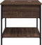 vidaXL - Salontafel - 70x50x50 - cm - bewerkt - hout - en - metaal - bruineikenkleur