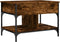 vidaXL - Salontafel - 70x50x50 - cm - bewerkt - hout - en - metaal - gerookt - eiken
