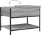 vidaXL - Salontafel - 70x50x50 - cm - bewerkt - hout - en - metaal - grijs - sonoma