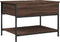 vidaXL - Salontafel - 70x50x50 - cm - bewerkt - hout - en - metaal - bruineikenkleur