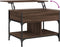 vidaXL - Salontafel - 70x50x50 - cm - bewerkt - hout - en - metaal - bruineikenkleur