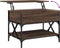 vidaXL - Salontafel - 70x50x50 - cm - bewerkt - hout - en - metaal - bruineikenkleur