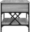 vidaXL - Salontafel - 70x50x50 - cm - bewerkt - hout - en - metaal - grijs - sonoma
