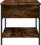 vidaXL - Salontafel - 70x50x50 - cm - bewerkt - hout - en - metaal - gerookt - eiken